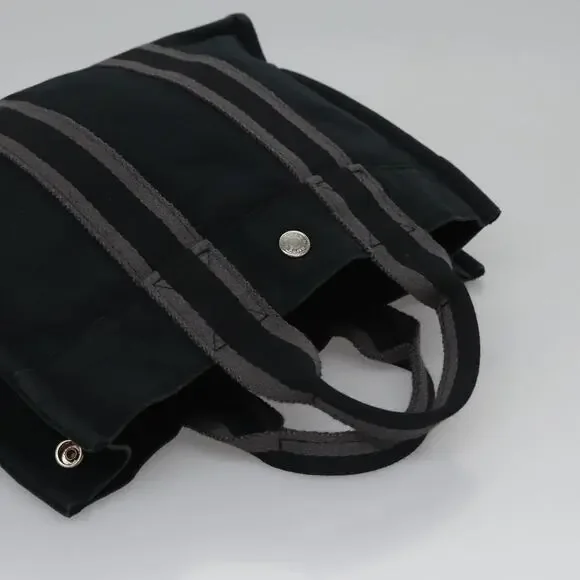 HERMES Fourre Tout PM Hand Bag Canvas Black